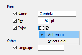 Custom Styles Automatic Color