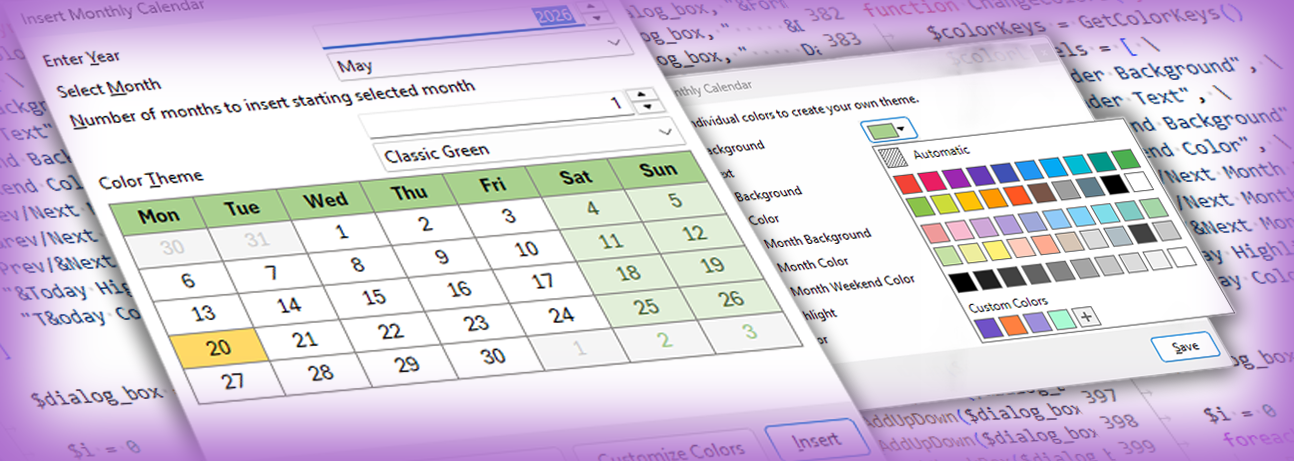 Macro dialog improvements banner
