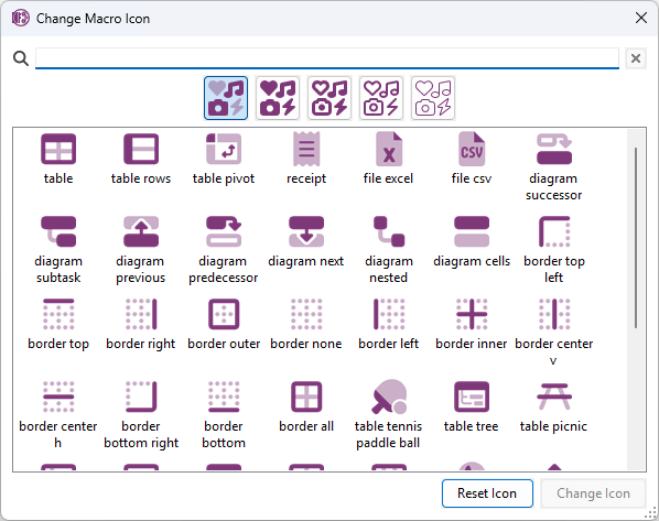 Change icon dialog