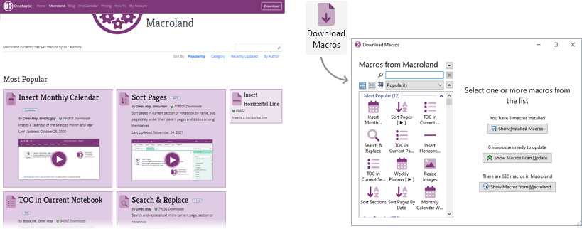 Macroland and Download Macros